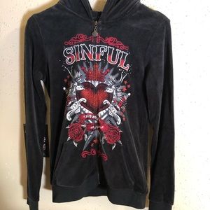 Affliction velour hoodie